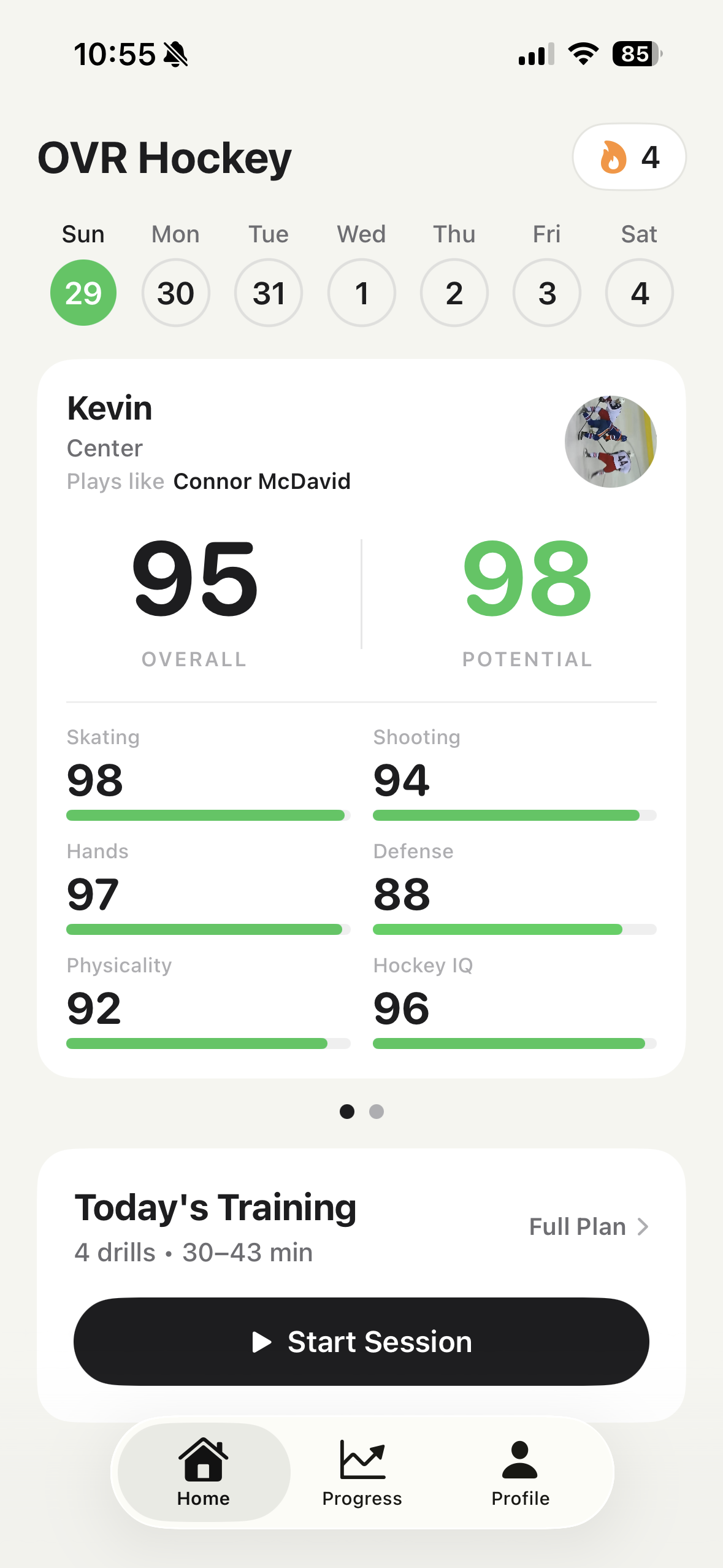 OVR Hockey App - Player Rating